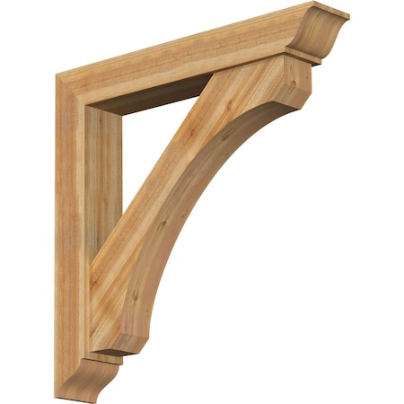 Ekena Millwork Legacy Traditional Rough Sawn Bracket w/ Offset Brace, Western Red Cedar, 8"W x 48"D x 48"H BKT0806X48X48LEC01RWR